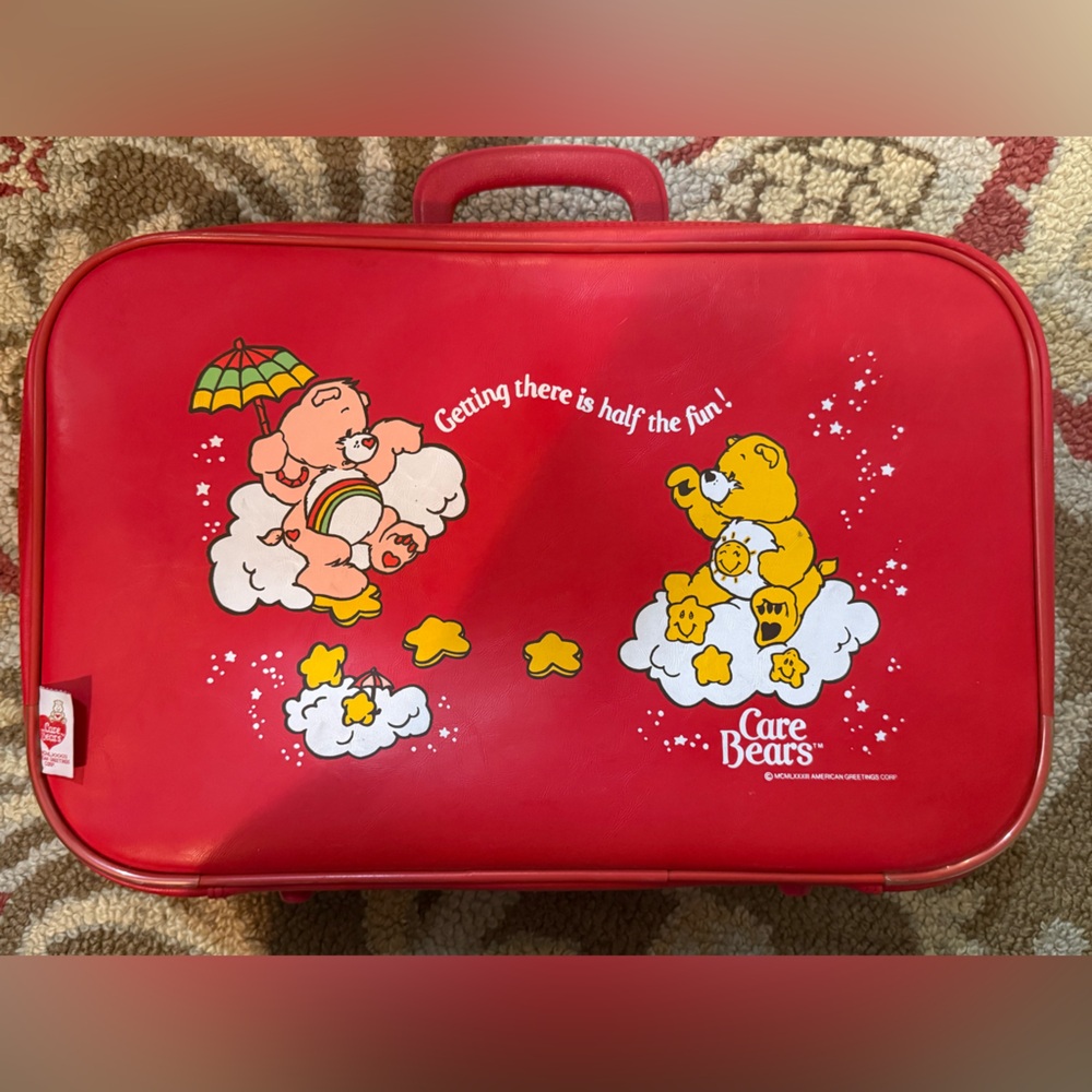 Vintage 1983 Care Bears Red Suitcase